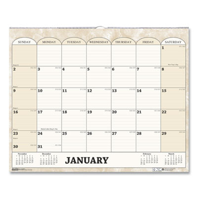 House of Doolittle™ 100% Recycled Monthly Horizontal Wall Calendar