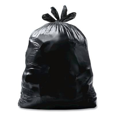 Large Quick-Tie Trash Bags, Extra Strong, 30 gal, 0.81 mil, 30 x 33, Black, 40 Bags/Box, 4 Boxes/Carton