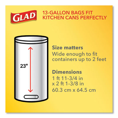 Glad OdorShield with Febreze, Drawstring, 13 gal, Mediterranean Lavender Scent, 10.18