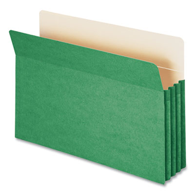 Colored File Pockets, 3.5" Expansion, Legal Size, Green SMD74226