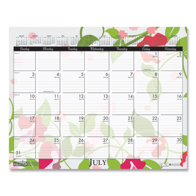 Recycled Wild Flower Wall Calendar, Wild Flowers Artwork, 15 x 12, White/Multicolor Sheets, 12-Month (Jan to Dec): 2025