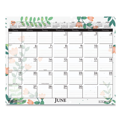 Recycled Wild Flower Wall Calendar, Wild Flowers Artwork, 15 x 12, White/Multicolor Sheets, 12-Month (Jan to Dec): 2025