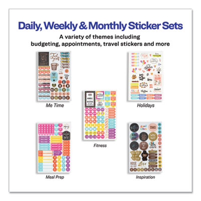 Planner Sticker Variety Pack For Moms, Budget, Family, Fitness, Holiday, Work, Assorted Colors, 1,820/pack