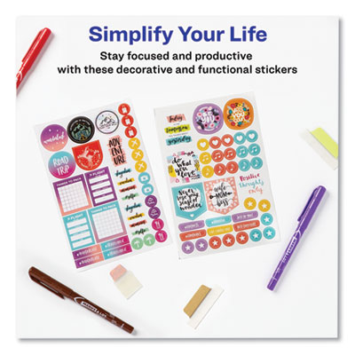 Planner Sticker Variety Pack For Moms, Budget, Family, Fitness, Holiday, Work, Assorted Colors, 1,820/pack
