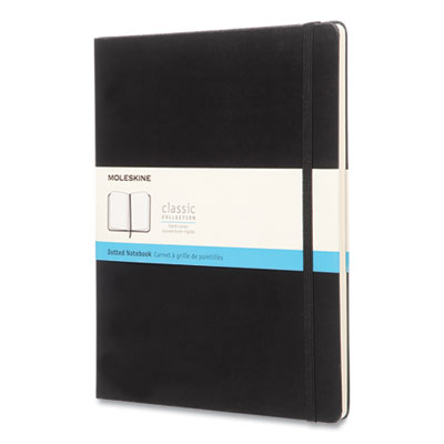 Classic Collection Hard Cover Notebook, 1 Subject, Dotted Rule, Black Cover, 10 x 7.5, 80 Sheets HBG892727XX