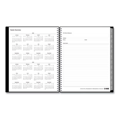 Enterprise Weekly Appointment Planner, 11 x 8.5, Black Cover, 12-Month (Jan to Dec): 2025