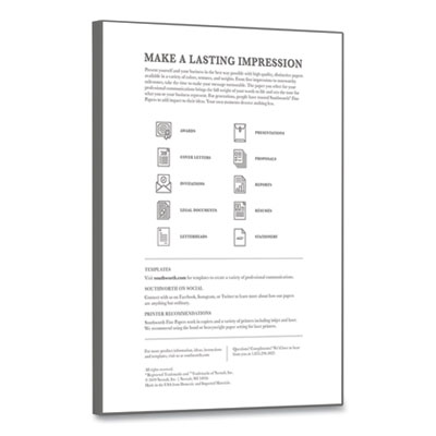 Granite Specialty Paper, 24 lb Bond Weight, 8.5 x 11, Gray, 100/Box