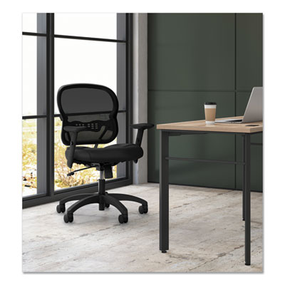 HON Wave Mesh Mid-Back Task Chair, Supports Up To 250 Lb, 18" To 22.25" Seat Height, Black (BSXVL712MM10) BSXVL712MM10