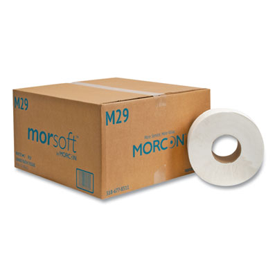 Jumbo Bath Tissue, Septic Safe, 2-Ply, White, 3.3" x 625 ft, 12 Rolls/Carton MOR29