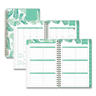Day Designer Palms Weekly/Monthly Planner, Palms Artwork, 8 x 5, Green/White Cover, 12-Month (Jan to Dec): 2023 BLS137362