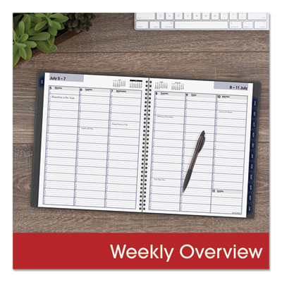 DayMinder Academic Weekly/Monthly Desktop Planner, 11 x 8.5, Charcoal Cover, 12-Month (July to June): 2024 to 2025