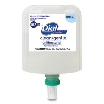 Clean+Gentle Antibacterial Foaming Hand Wash Refill for Dial 1700 Dispenser, Fragrance Free, 1.7 L, 3/Carton DIA32088CT