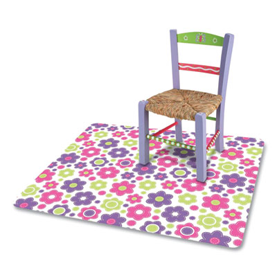 FashionMat Chair Mat, Rectangular, 35 x 40, Daisies