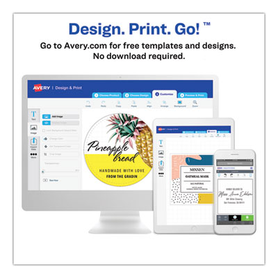 Round Brown Kraft Print-to-the-Edge Labels, 2.5