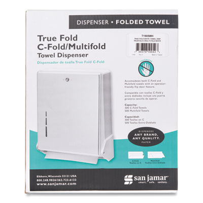 True Fold C-Fold/multifold Paper Towel Dispenser, 11.63 X 5 X 14.5, White