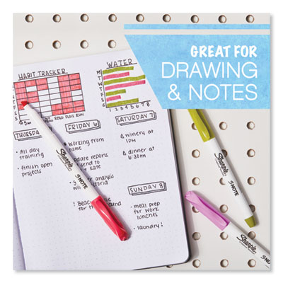 S-Note Creative Markers, Assorted Ink Colors, Chisel Tip, Assorted Barrel Colors, 12/Pack