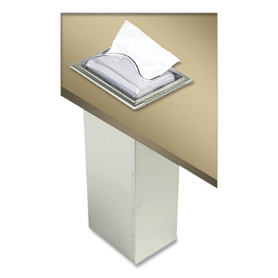 In-Counter Napkin Dispenser, 7 x 5.5 x 19.63, Clear/Stainless Steel
