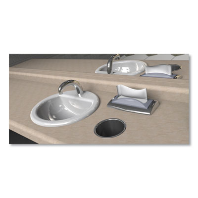 In-Counter Napkin Dispenser, 7 x 5.5 x 19.63, Clear/Stainless Steel