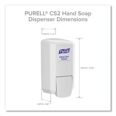 CS2 Hand Sanitizer Dispenser, 1,000 mL, 5.14 x 3.83 x 10, White, 6/Carton