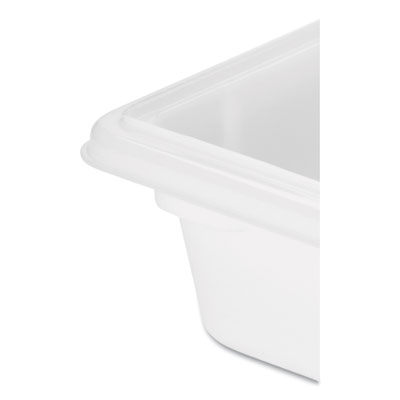 Food/Tote Boxes, 3.5 gal, 18 x 12 x 6, White, Plastic