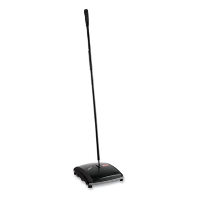 Rubbermaid Commercial Dual Action Sweeper, 44" Steel/plastic Handle, Black/yellow (RCP421388BLA) RCP421388BLA