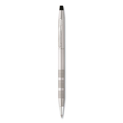 Classic Century Twist-Action Ballpoint Pen, Retractable, Medium 1 mm, Black Ink, Satin Chrome Barrel CROAT008214