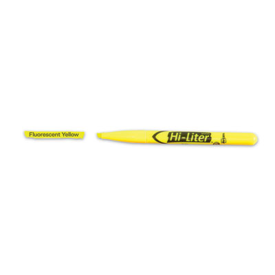 Avery Hi-Liter Pen-Style Highlighters, Fluorescent Yellow Ink, Chisel Tip, Yellow/black Barrel, Dozen (AVE23591) AVE23591