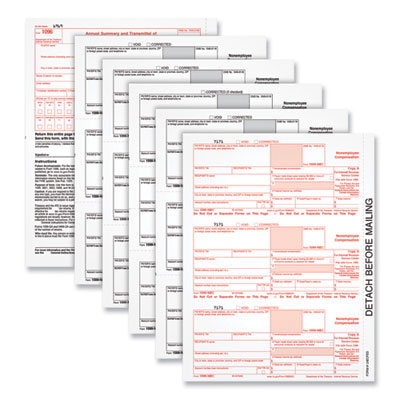 Five-Part 1099-NEC Tax Forms, 8.5 x 11, 3/Page, 50/Pack TOP22993NEC