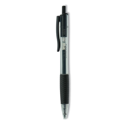 Comfort Grip Gel Pen, Retractable, Medium 0.7 mm, Black Ink, Smoke Barrel, Dozen UNV39912