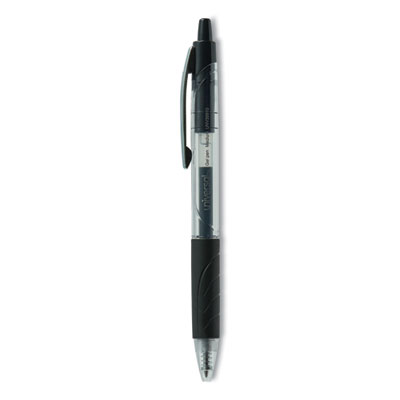 Comfort Grip Gel Pen, Retractable, Medium 0.7 mm, Black Ink, Clear/Black Barrel, 36/Pack UNV39910