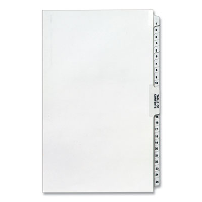 Preprinted Legal Exhibit Side Tab Index Dividers, Avery Style, 26-Tab, 1 To 25, 14 X 8.5, White, 1 Set