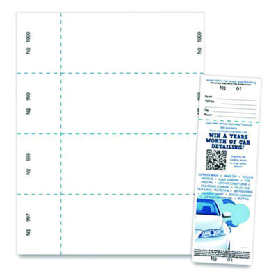 Blanks/USA Jumbo Micro-Perforated Event/Raffle Ticket, 90 lb Index Weight, 8.5 x 11, White, 4 Tickets/Sheet, 250 Sheets/Pack (BLA10X9WH) BLA10X9WH