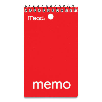 Wirebound Memo Pad with Wall-Hanger Eyelet, Medium/College Rule, Randomly Assorted Cover Colors, 60 White 3 x 5 Sheets