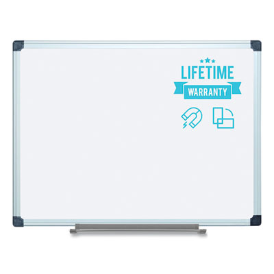 MasterVision Porcelain Value Dry Erase Board, 48" x 96", White Surface, Satin Aluminum Frame (BVCCR1501170MV) BVCCR1501170MV