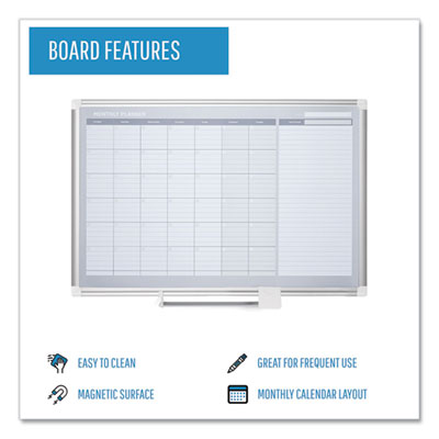 Magnetic Dry Erase Calendar Board, Monthly Planning/Scheduling, 36