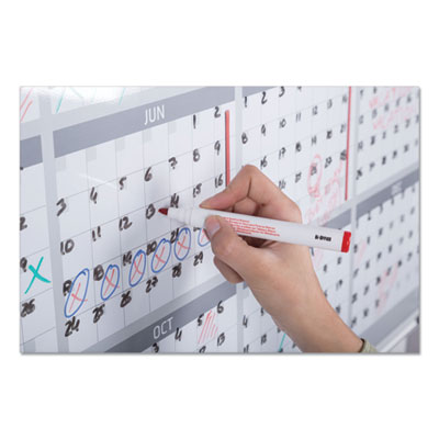 Magnetic Dry Erase Calendar Board, 12-Month Planning/Scheduling, 36