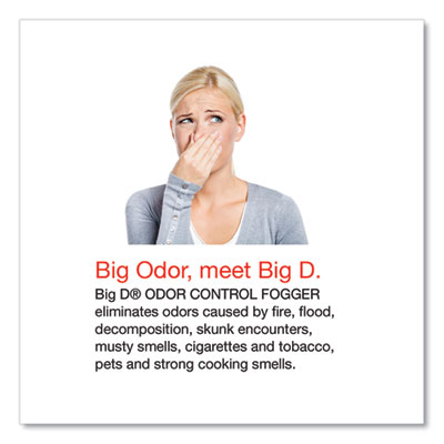 Big D Industries Odor Control Fogger, Original Scent, 5 Oz Aerosol Spray, 12/carton (BGD341) BGD341