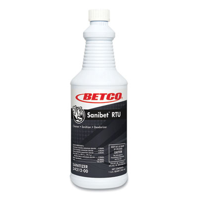 Sanibet RTU Sanitizer and Surface Cleaner, Unscented, 32 oz Bottle BET3421200