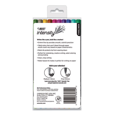 Intensity Porous Point Pen, Stick, Fine 0.4 mm, Assorted Ink and Barrel Colors, 20/Pack