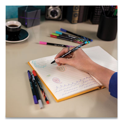 Intensity Porous Point Pen, Stick, Fine 0.4 mm, Assorted Ink and Barrel Colors, 20/Pack