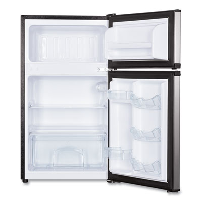 Counter-Height 3.1 Cu. Ft Two-Door Refrigerator/freezer, Black/stainless Steel