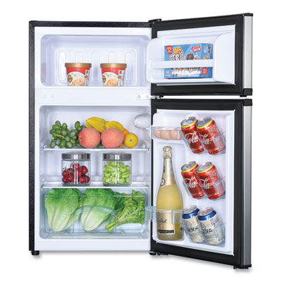 Counter-Height 3.1 Cu. Ft Two-Door Refrigerator/freezer, Black/stainless Steel