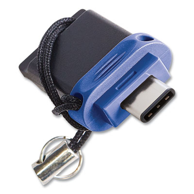 Store n' Go Dual USB 3.0 Flash Drive for USB-C Devices, 64 GB, Blue