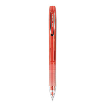 Chroma Mechanical Pencil, 0.7 mm, HB (#2), Black Lead, Red Barrel, Dozen UBC70135