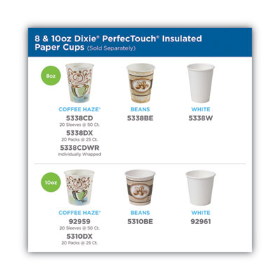 PerfecTouch Hot/Cold Cups, 12 oz, Paper, White, 50/Bag, 20 Bags/Carton