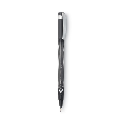 Intensity Porous Point Pen, Stick, Fine 0.5 mm, Black Ink, Black Barrel, Dozen