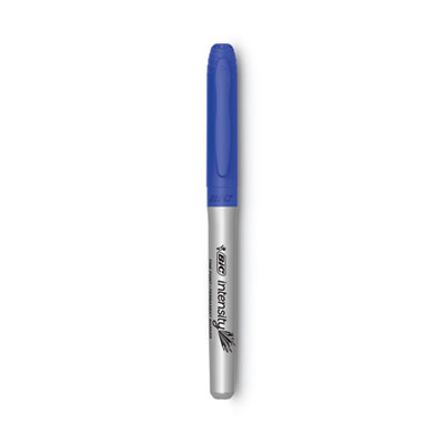 BIC Intensity Fine Tip Permanent Marker, Fine Bullet Tip, Deep Sea Blue, Dozen (BICGPM11BE) BICGPM11BE