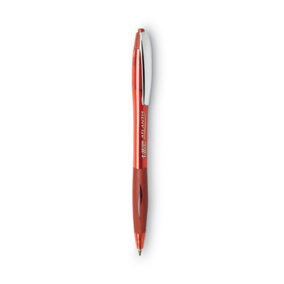 GLIDE Ballpoint Pen, Retractable, Medium 1 mm, Red Ink, Red Barrel, Dozen BICVCG11RD
