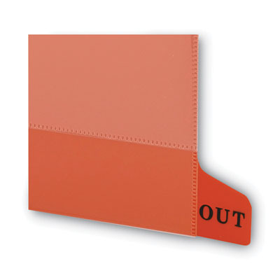Colored Poly Out Guides with Pockets, 1/3-Cut End Tab, Out, 8.5 x 11, Red, 25/Box