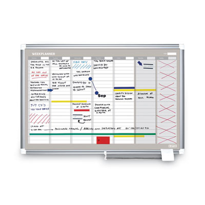 Magnetic Dry Erase Calendar Board, Weekly Planning/Scheduling, 36